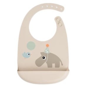 Śliniak silikonowy z kieszonką Celebration Sand 6m+, Done By Deer