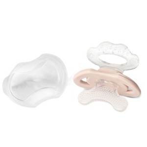 Silikonowy gryzak o kształcie smoczka beżowy, Babyono