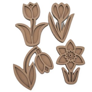 Sensokartony do wypełniania masami WIOSENNE KWIATY