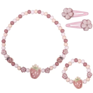 Drewniany zestaw biżuterii Strawberry USZKODZONE OPAKOWANIE, Little Dutch