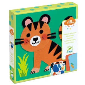 Zestaw artystyczny - filcowe wyklejanki MIĘKKIE ZWIERZĄTKA 18m+, Djeco