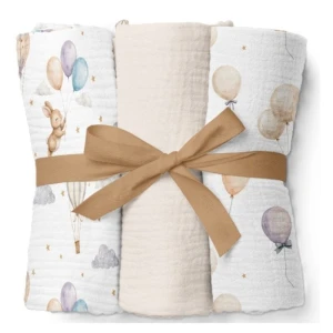 Pieluszki muślinowe 70x70 cm 3-pack BEŻOWE, Bocioland