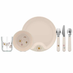 Zestaw obiadowy dziecięcych naczyń 6 elementów Mio Sunshine & Rainbow, Mepal