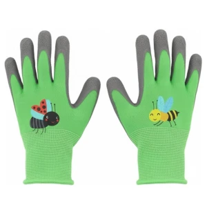 Dziecięce rękawiczki ogrodowe zielone z motywem owadów, Esschert Design