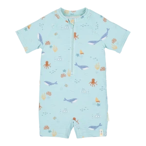 Little Dutch Swimsuit z krótkim rękawem Ocean Friends 62/68