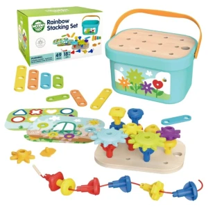 Zestaw konstrukcyjny - Motoryczny BOX Montessori 12w1, Woopie