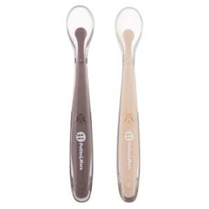Miękkie łyżeczki silikonowe do karmienia w etui Take&Match Sand & Cocoa 6m+, Petite&Mars