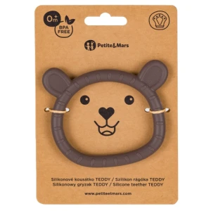 Gryzak silikonowy Miś Teddy Bitter Cocoa, Petite&Mars