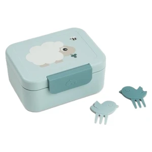 Lunchbox dla dziecka z widelczykami Tiny Farm Blue, Done By Deer