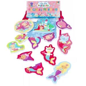 Naklejki piankowe puzzle dwuelementowe do kąpieli Syrenki, Buddy & Barney