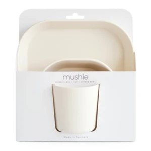 Zestaw naczyń dla dziecka Square Ivory, Mushie