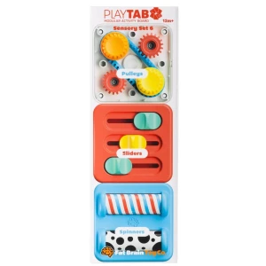 PlayTab Sensoryczne Kwadraty - zestaw nr 6 z gąsienicą, Fat Brain Toy