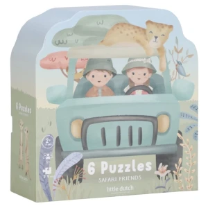 Puzzle XL Safari Friends - 6 układanek, Little Dutch