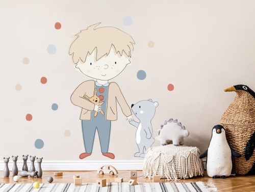 pastelowelove naklejka na ścianę teddy szary