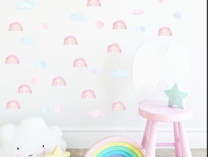 Mini Tęcze Różowe - naklejka na ścianę, Pastelowe Love