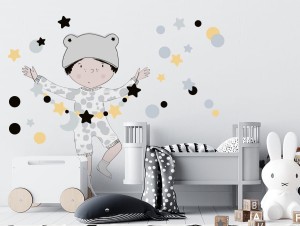 Teo Szary - naklejka na ścianę, Pastelowe Love